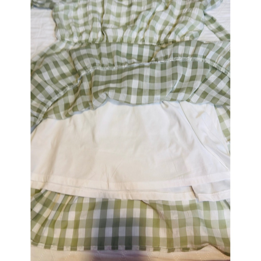 Mine Green and white checkered Dress‎ Size Large - Picture 9 of 12